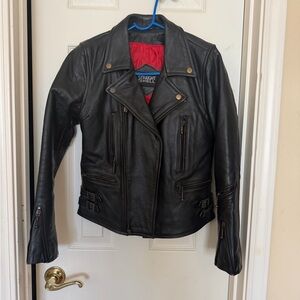 Women's Black Leather Biker Jacket